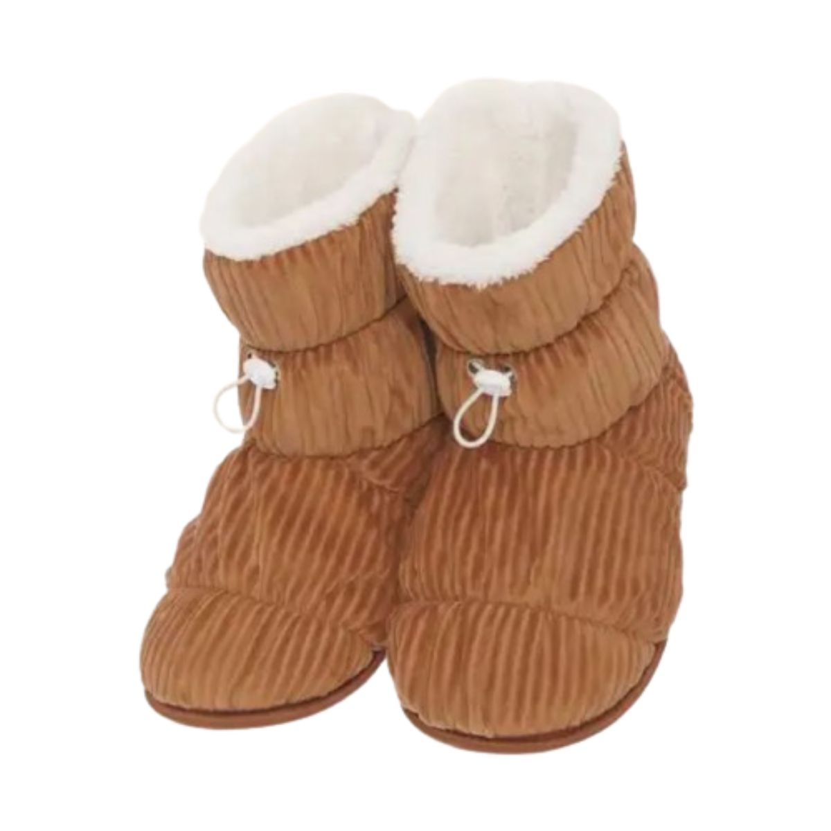 Bota em Plush Cotelê com Pelúcia na Parte Interna e Elástico Regulador