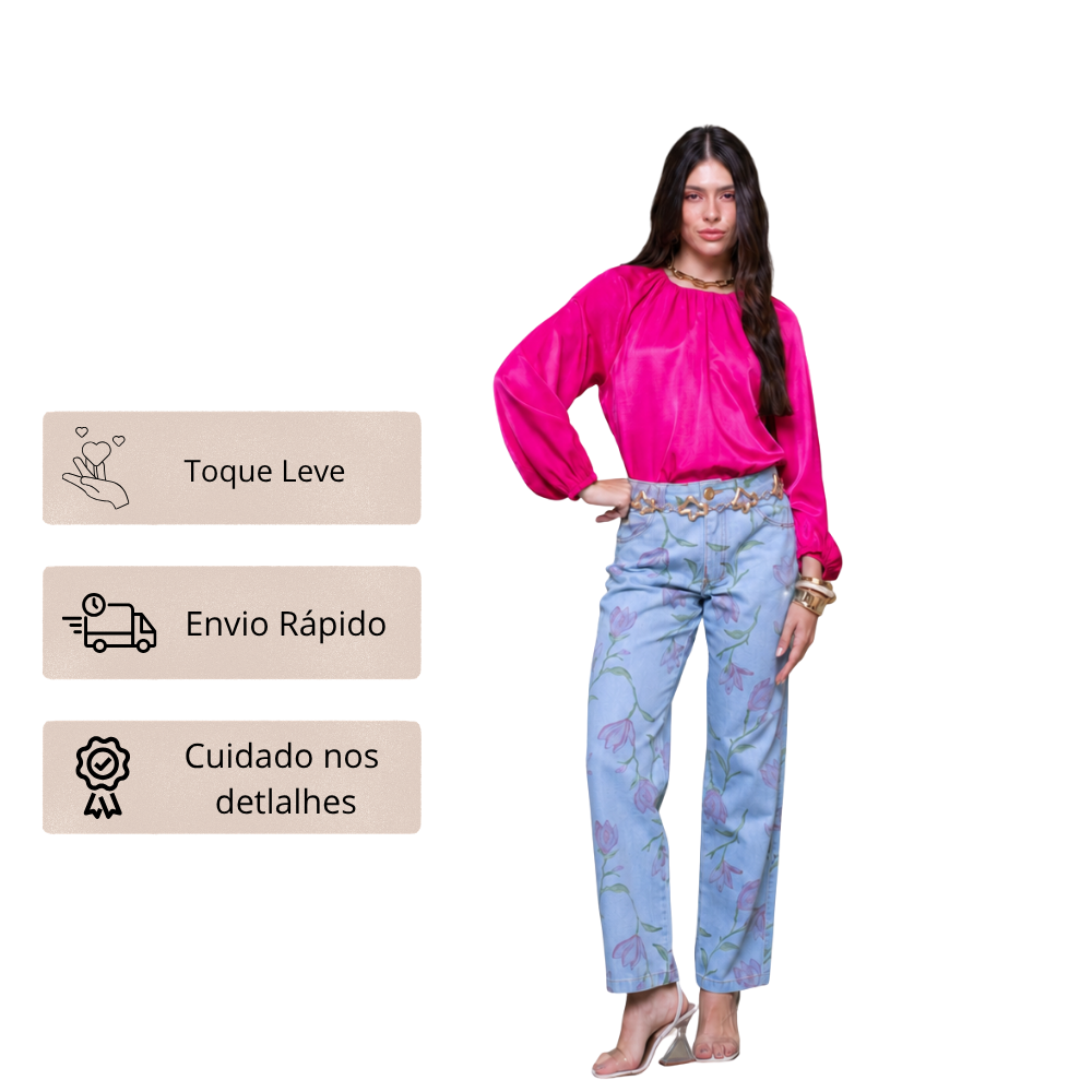 Blusa Feminina com Fenda Lateral Acetinada | Ilícito