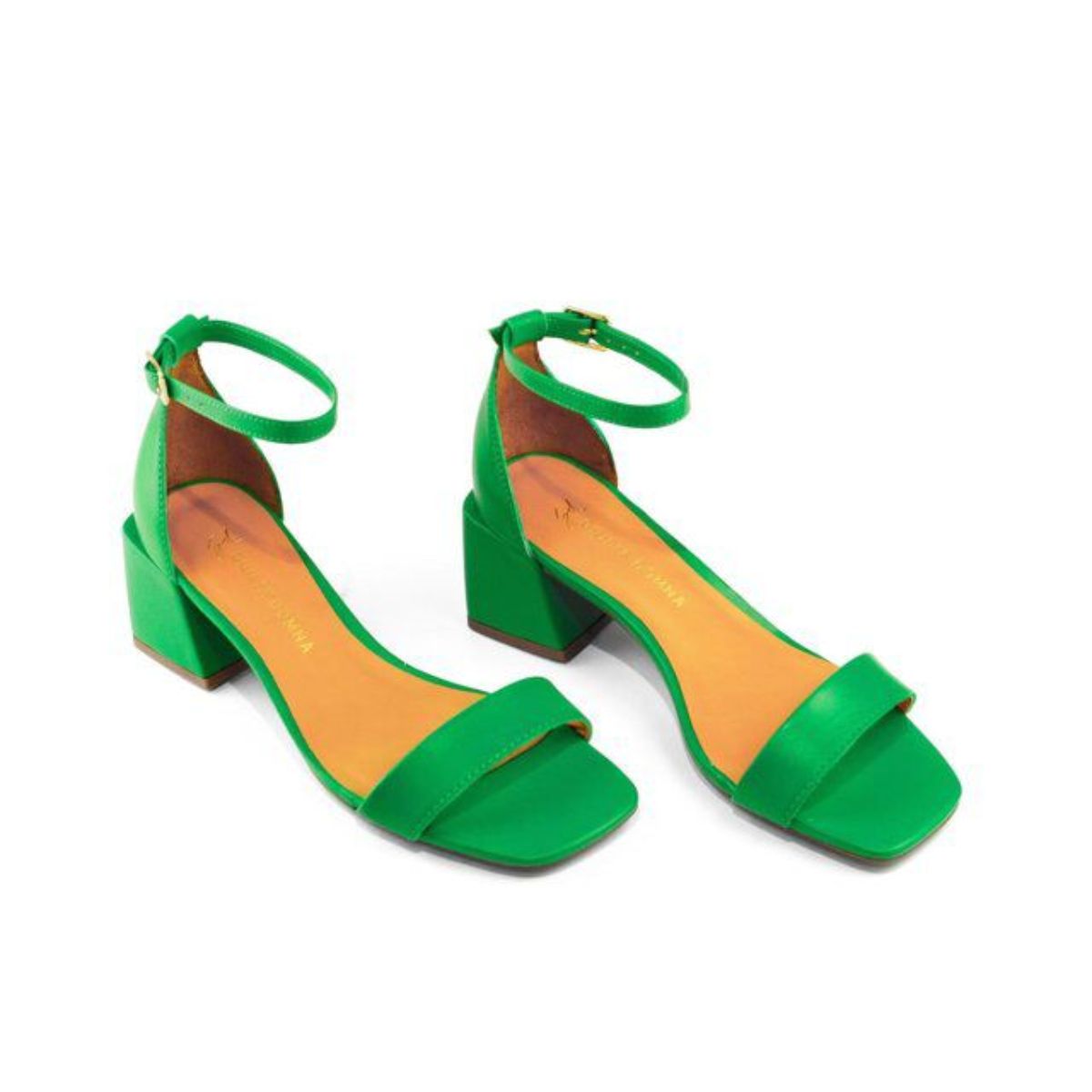 Sandália Alta Atanado Stone Verde Giulia Domna