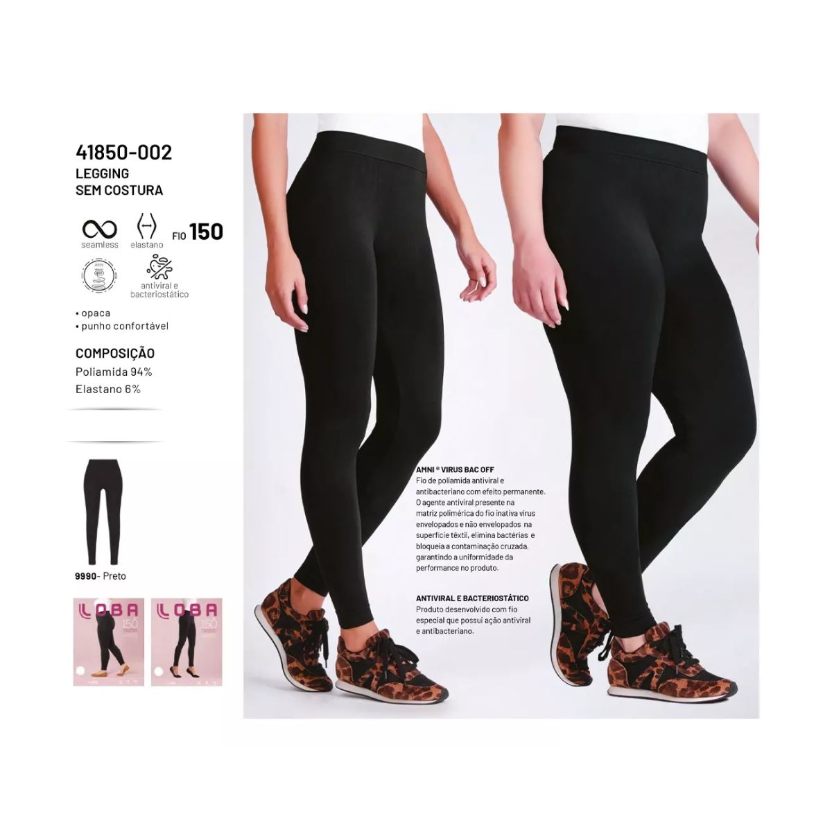 Legging Feminina Fio 150 sem Costura e Versatilidade