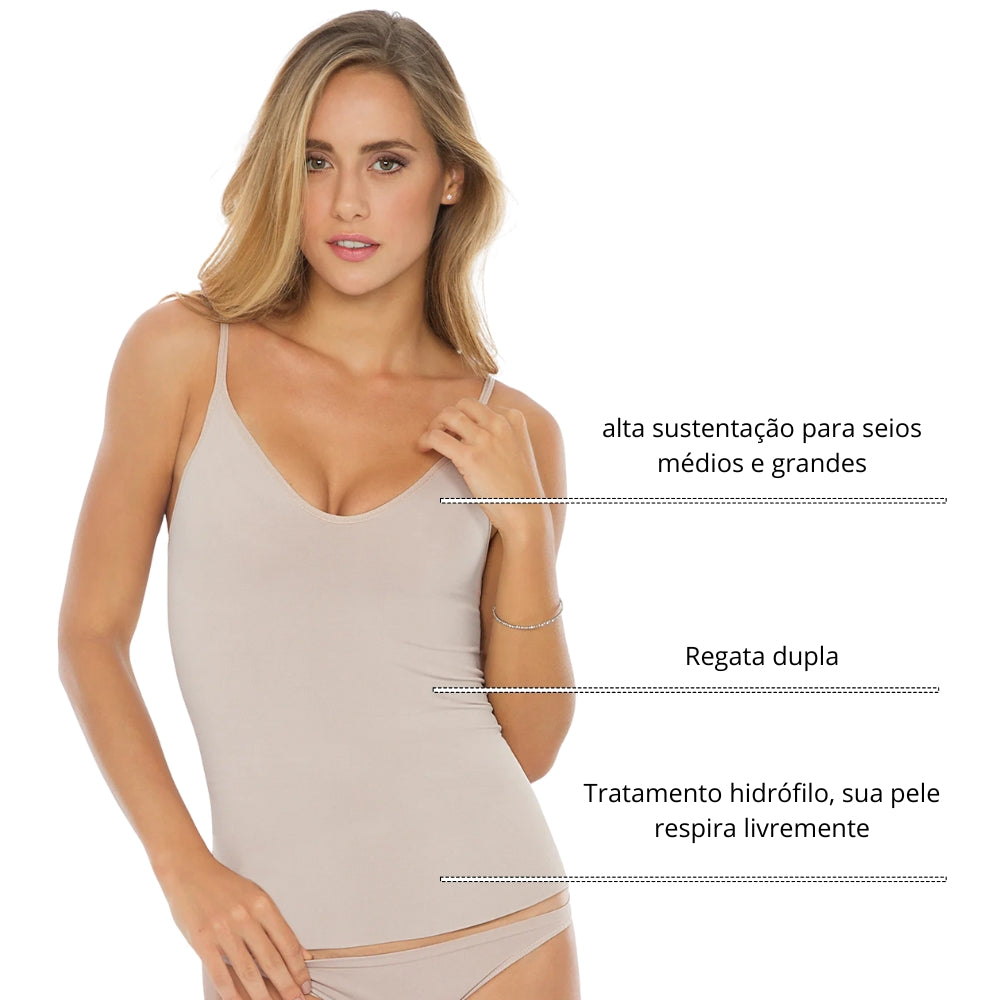 Regata Camisete Tecido Duplo Sem Bojo