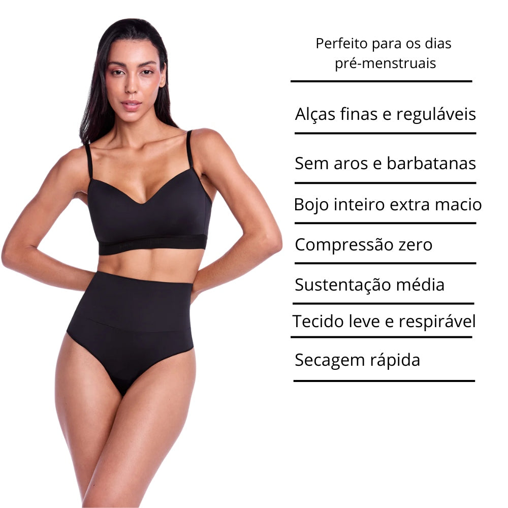Sutiã Basic Top Com Bojo Zero Compressão Leve e Respirável