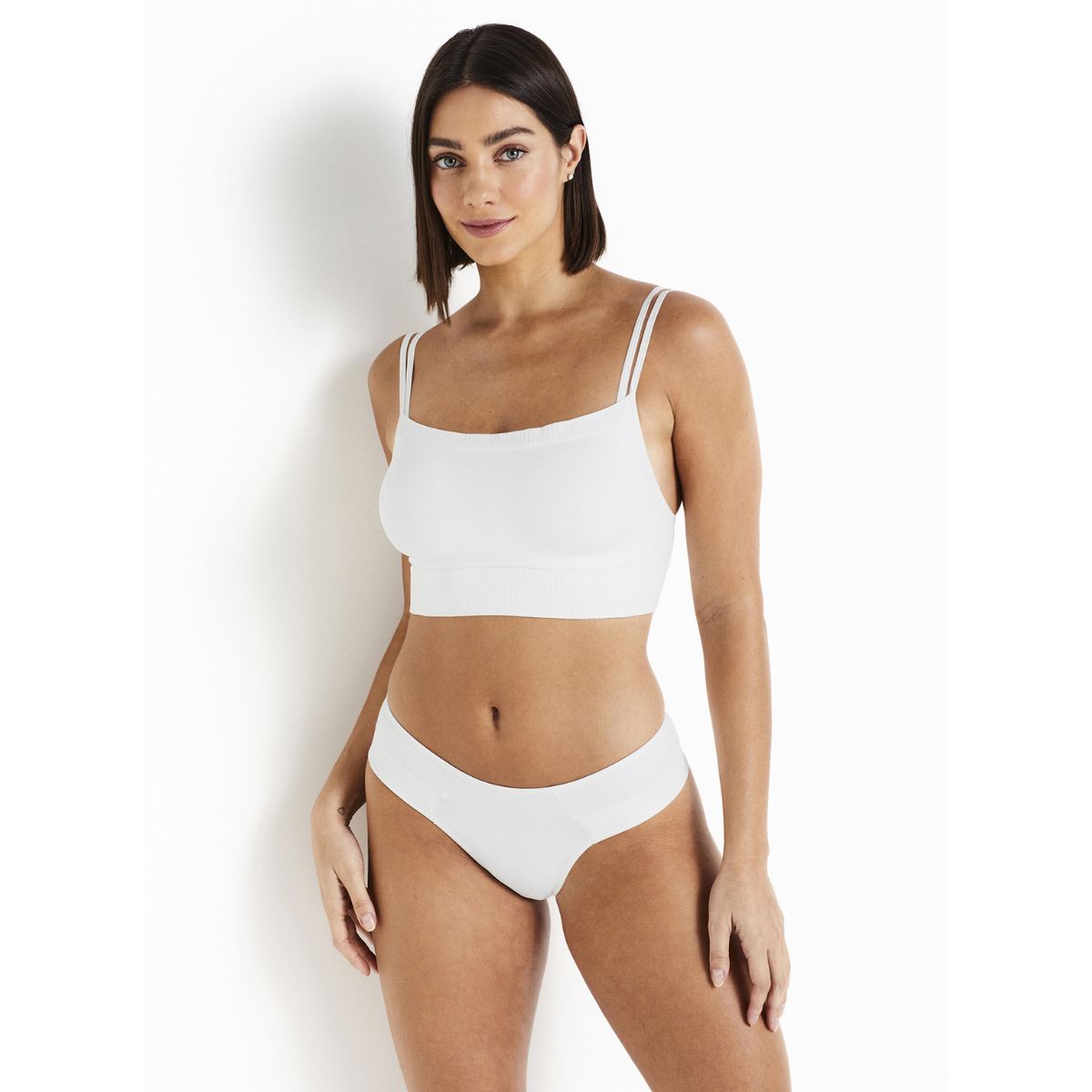 Calcinha Biquini Tecido 3D Cintura Reta