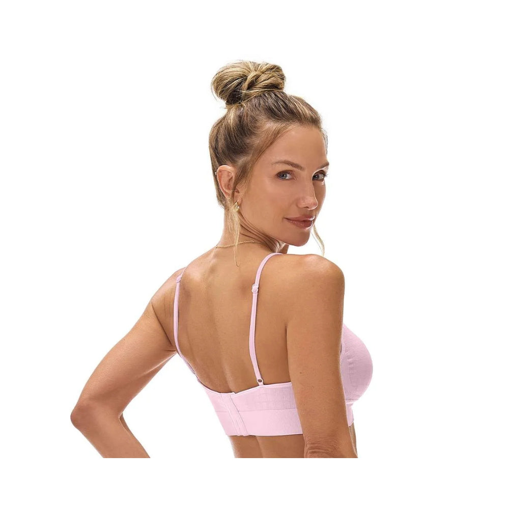 Sutiã com Bojo Removível sem Costura Jacquard Quadriculado Conforto e Detalhe Anatômico