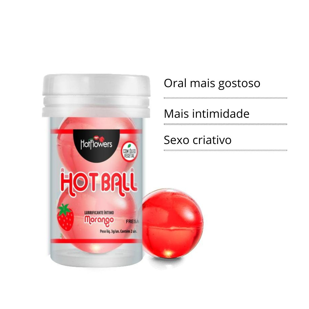 Hot Ball Aromática Lubrificante Íntimo Morango