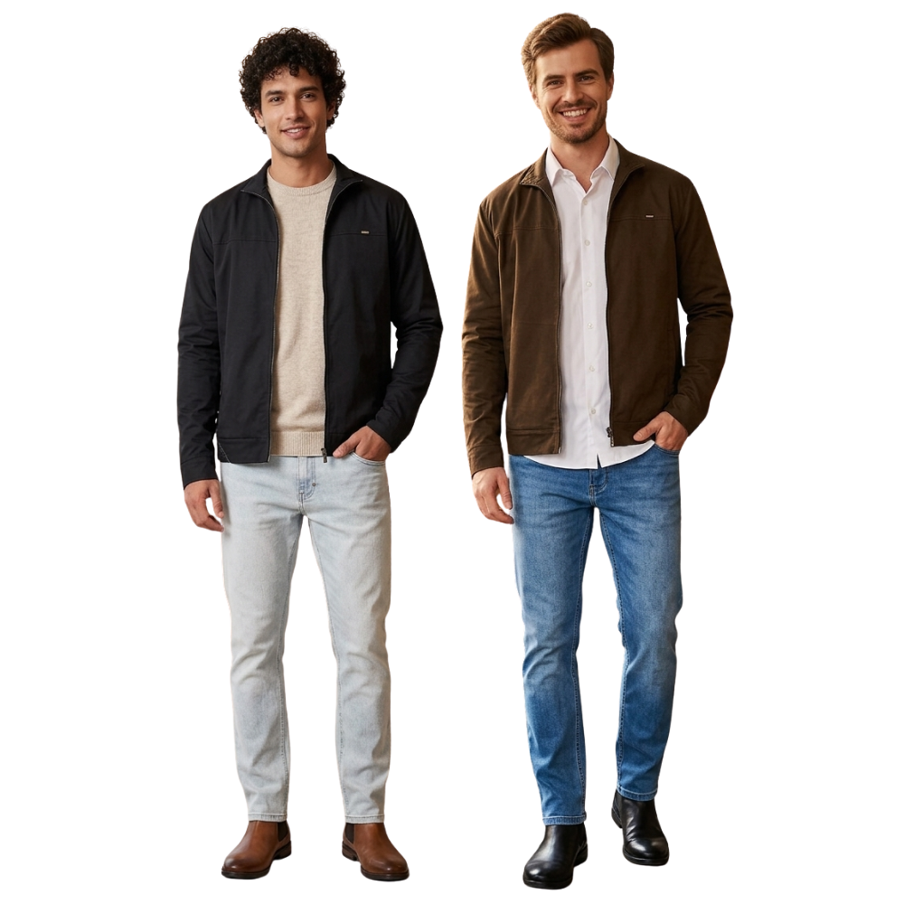 Jaqueta Masculino Casual com Gola e Zíper Feita com Tecnologia Moderna