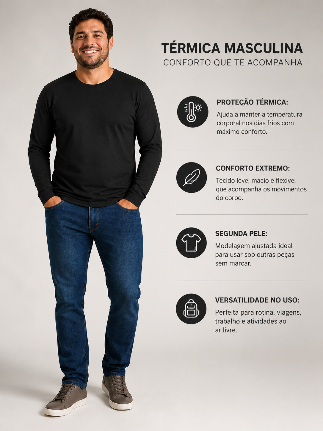 Básica Térmica Masculina Segunda Pele Plus