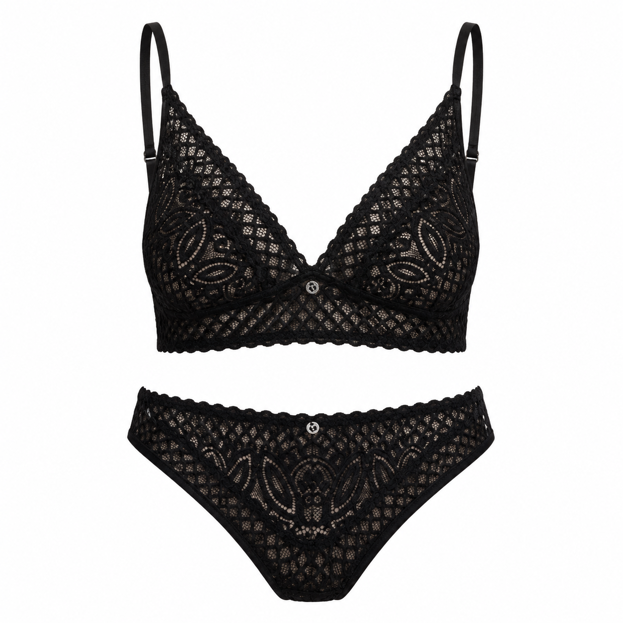 Conjunto Renda Sensual Preto  Hope