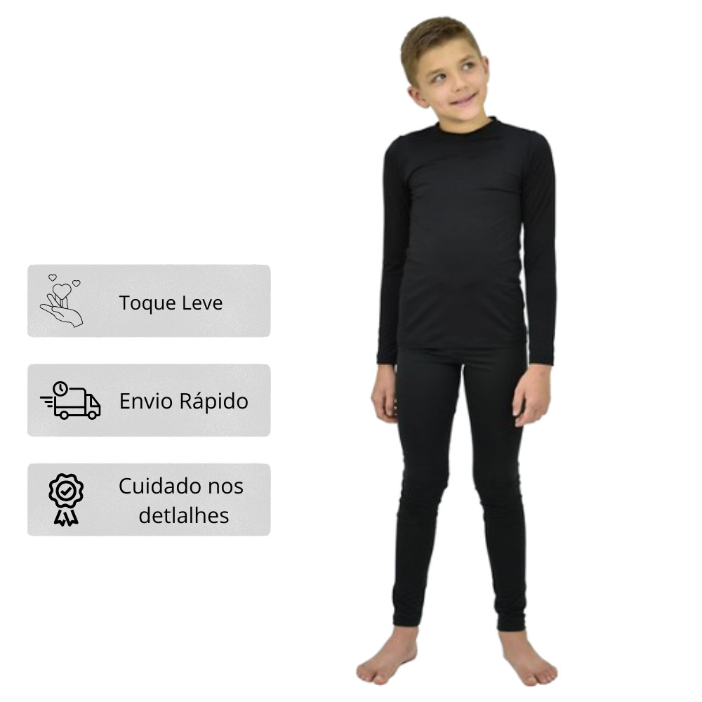 Calça Térmica Infantil Unissex com Isolamento Térmico e Proteção UV