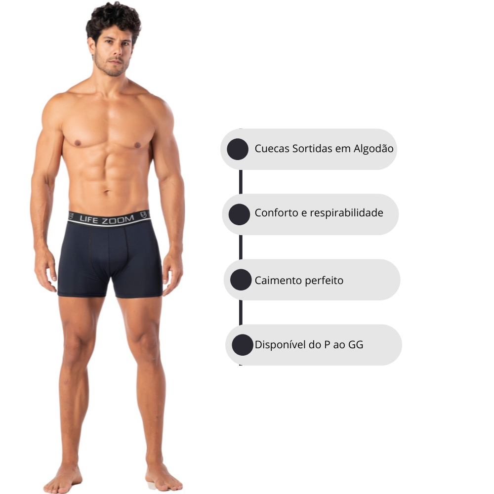 KIT 6 Cuecas Sortidas Algodão