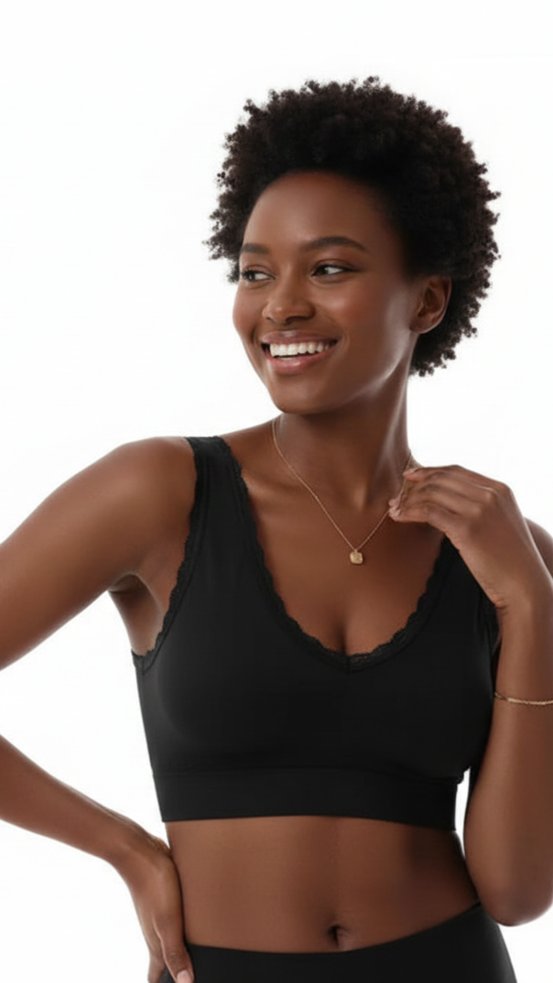 Sutiã Top com Renda e Bojo Removível Alças Largas, Conforto e Sustentação