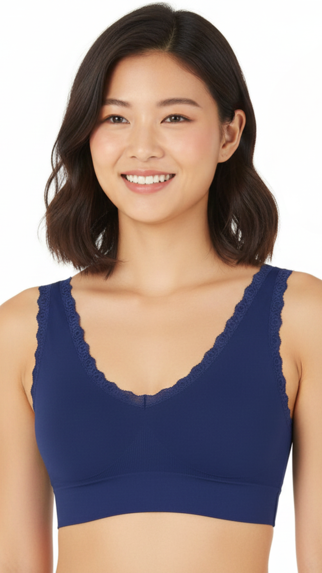 Sutiã Top com Renda e Bojo Removível Alças Largas, Conforto e Sustentação