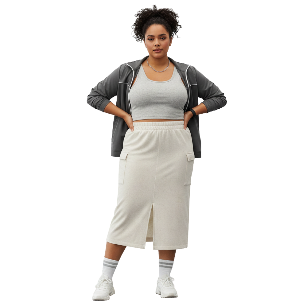 Saia Casual com Abertura Frontal e Bolsos A Peça-Chave para um Look Elegante