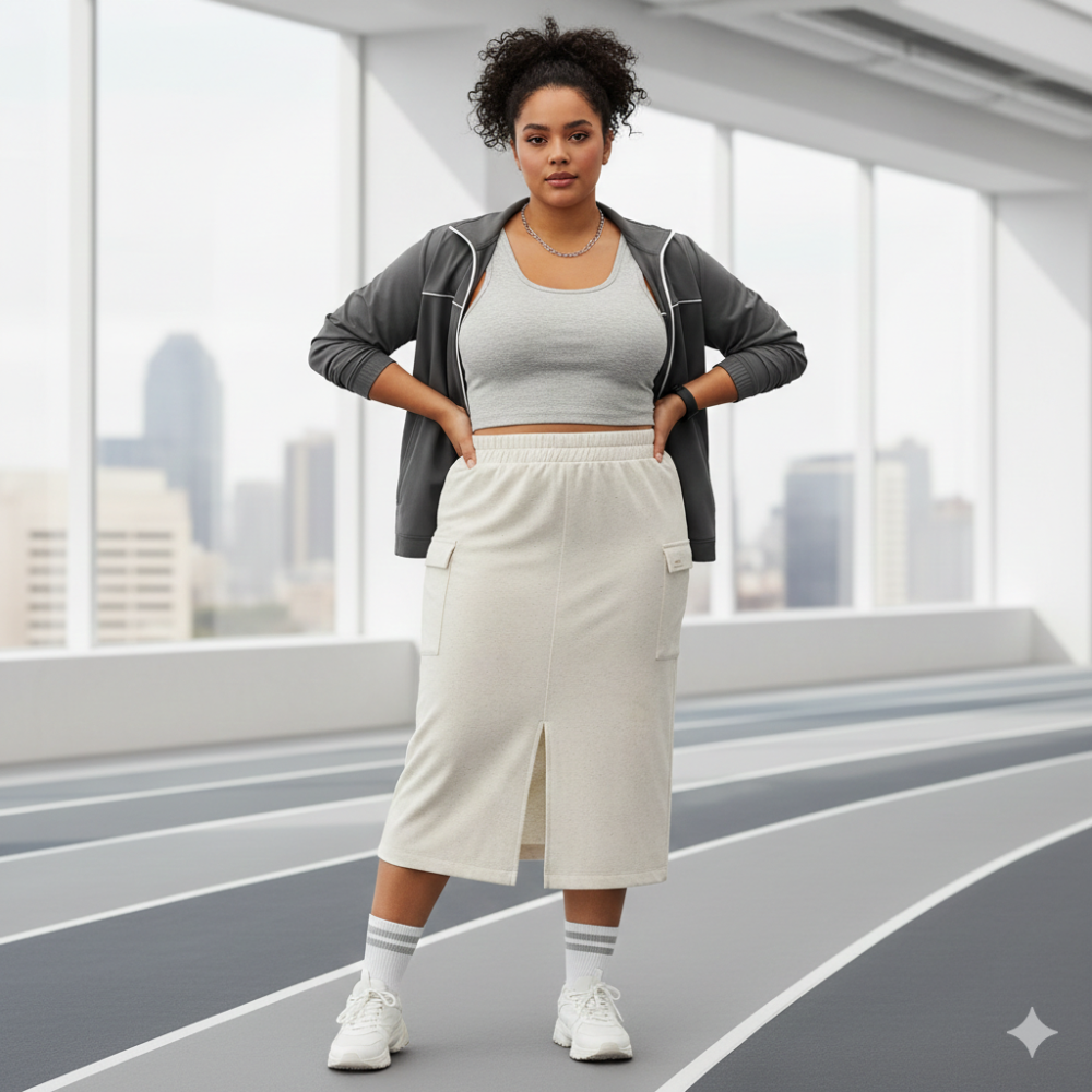 Saia Casual com Abertura Frontal e Bolsos A Peça-Chave para um Look Elegante