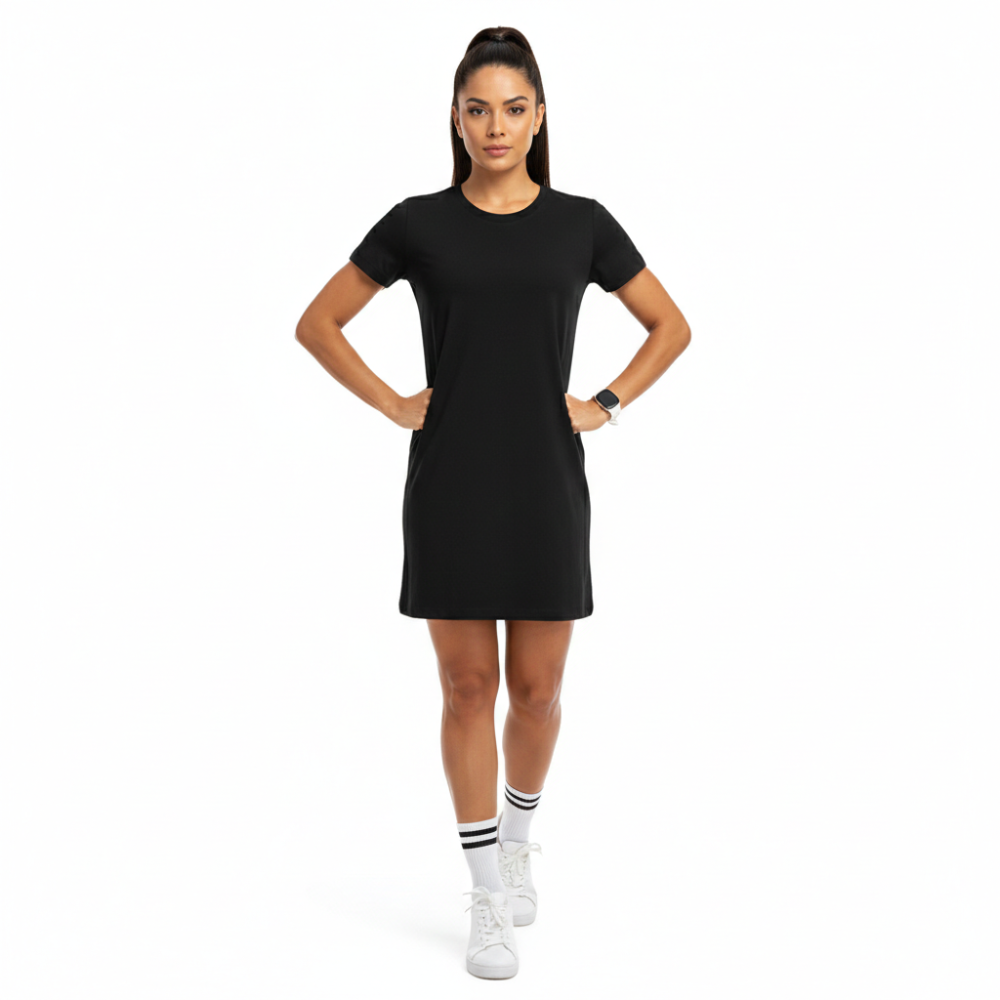 Vestido em Moletinho de Viscose com Elastano
