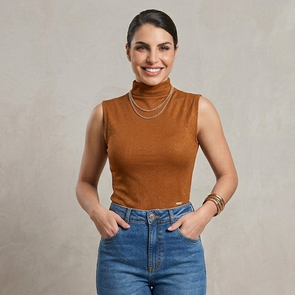 Blusa Regata com Gola Leve e Confortável