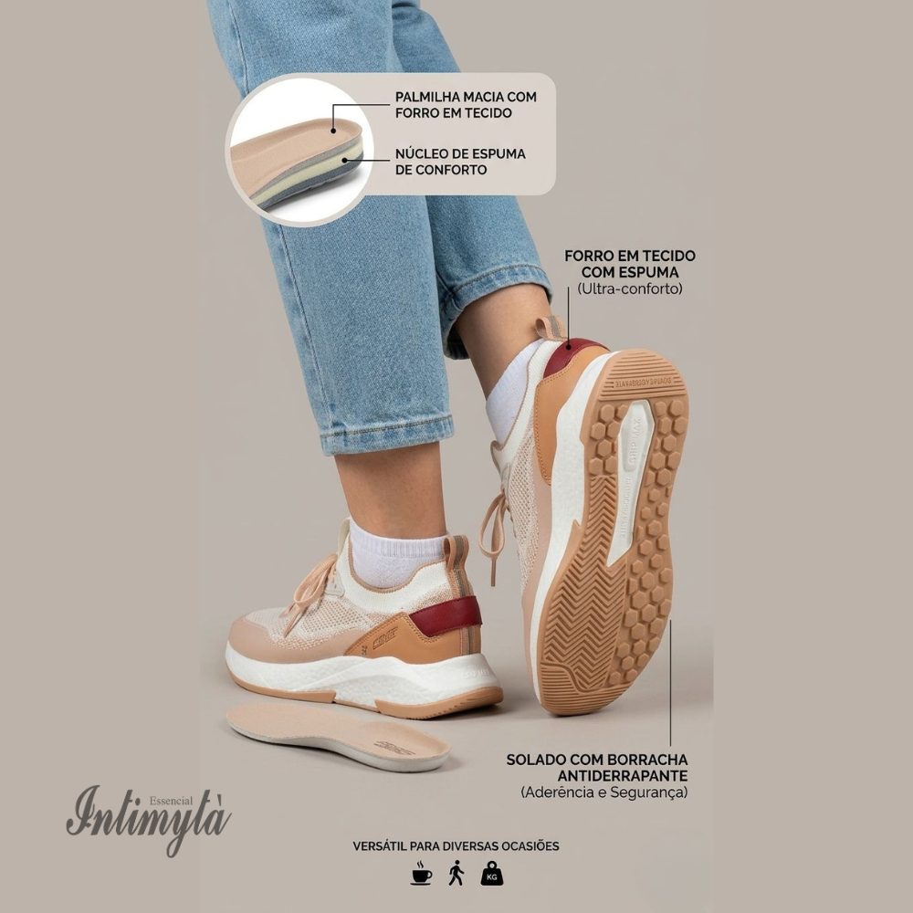 Tênis Feminino Puff Sneaker Cream/White