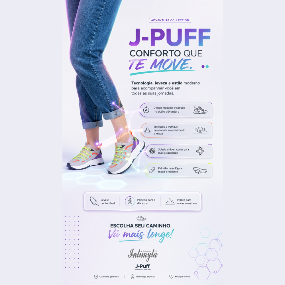 Tênis Feminino Petite Jolie Puff Sneaker Multi Colorido