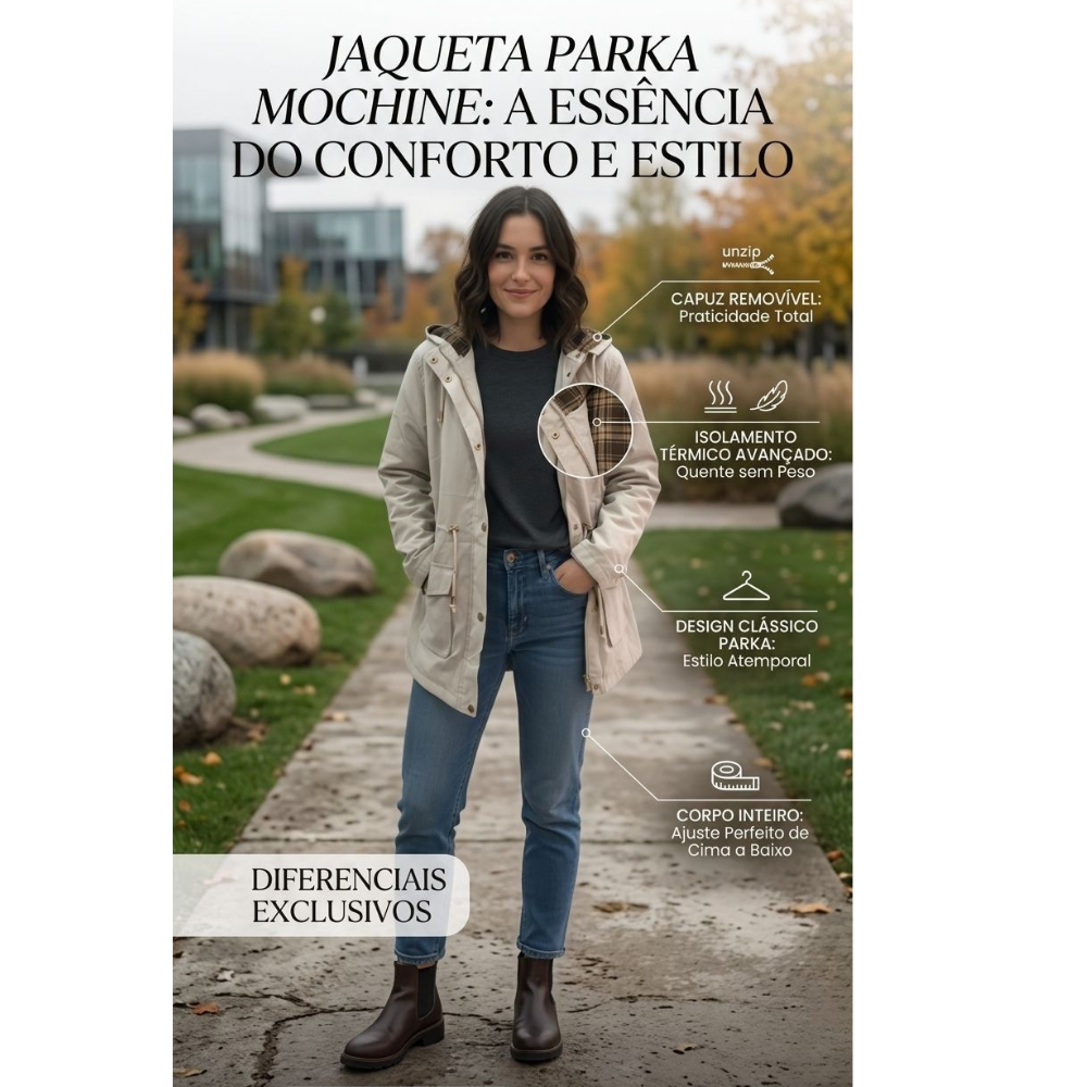 Jaqueta Feminina Parka - A Peça Curinga que Eleva seu Look