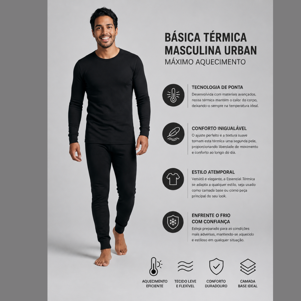 Básica Térmica Masculina Urban Máximo Aquecimento