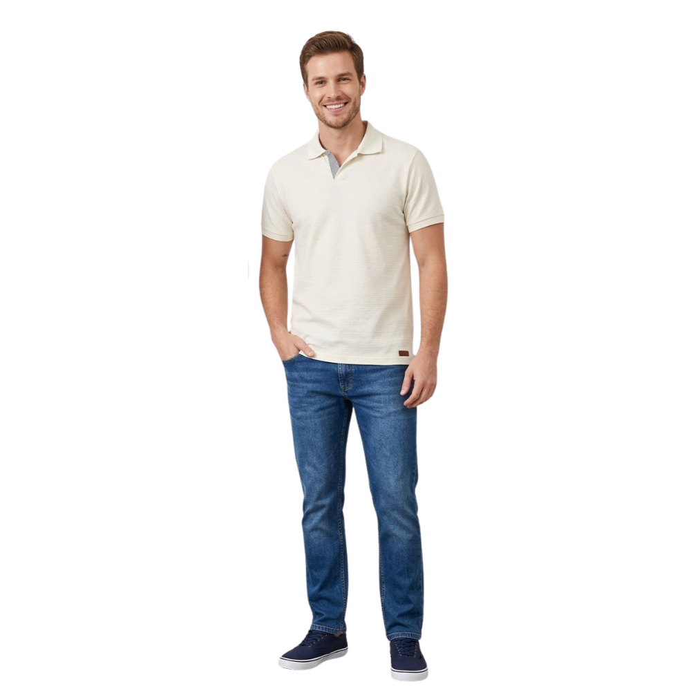 Camisa Masculina Gola Polo em Algodão