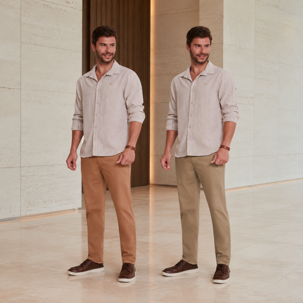 Calça Masculina Algodão Sport Fino para Looks Casuais e Sociais