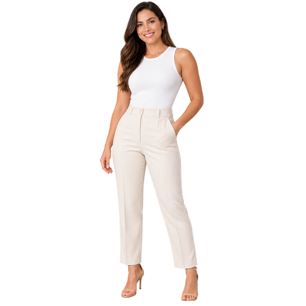 Calça Feminina Linho e Algodão Estilo Leve e Casual