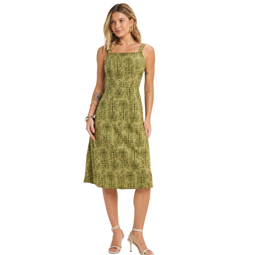 Vestido em Meia Malha de Algodão Devorê