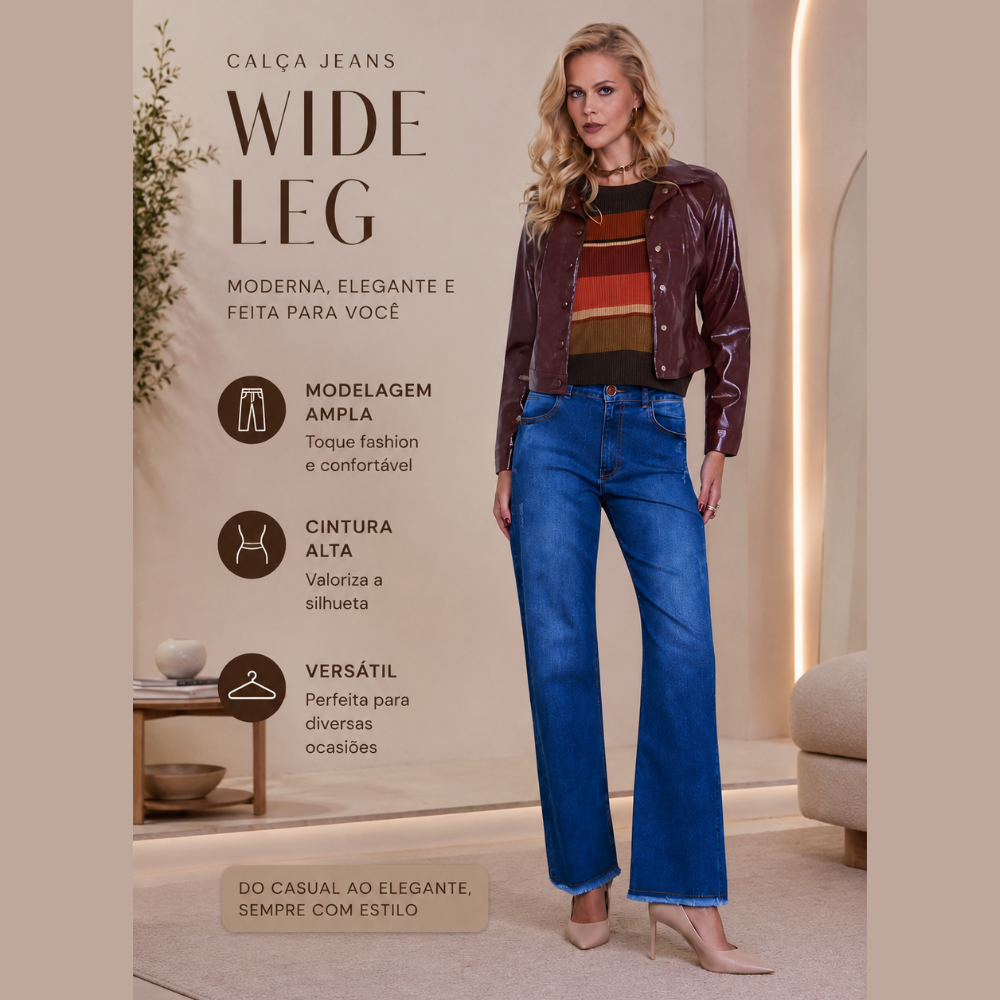 Calça Jeans Wide Leg - Estilo, Conforto e Modernidade