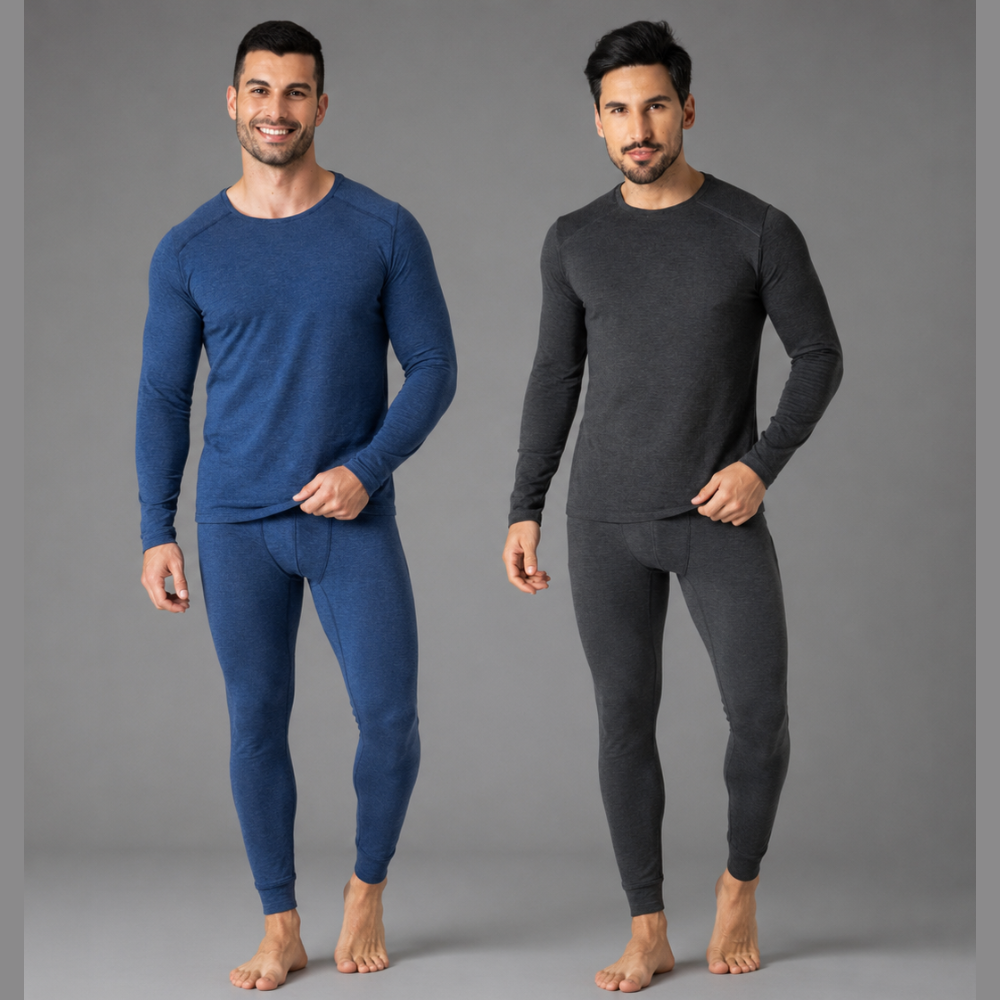 Básica Térmica em Algodão Masculina Gola Redonda