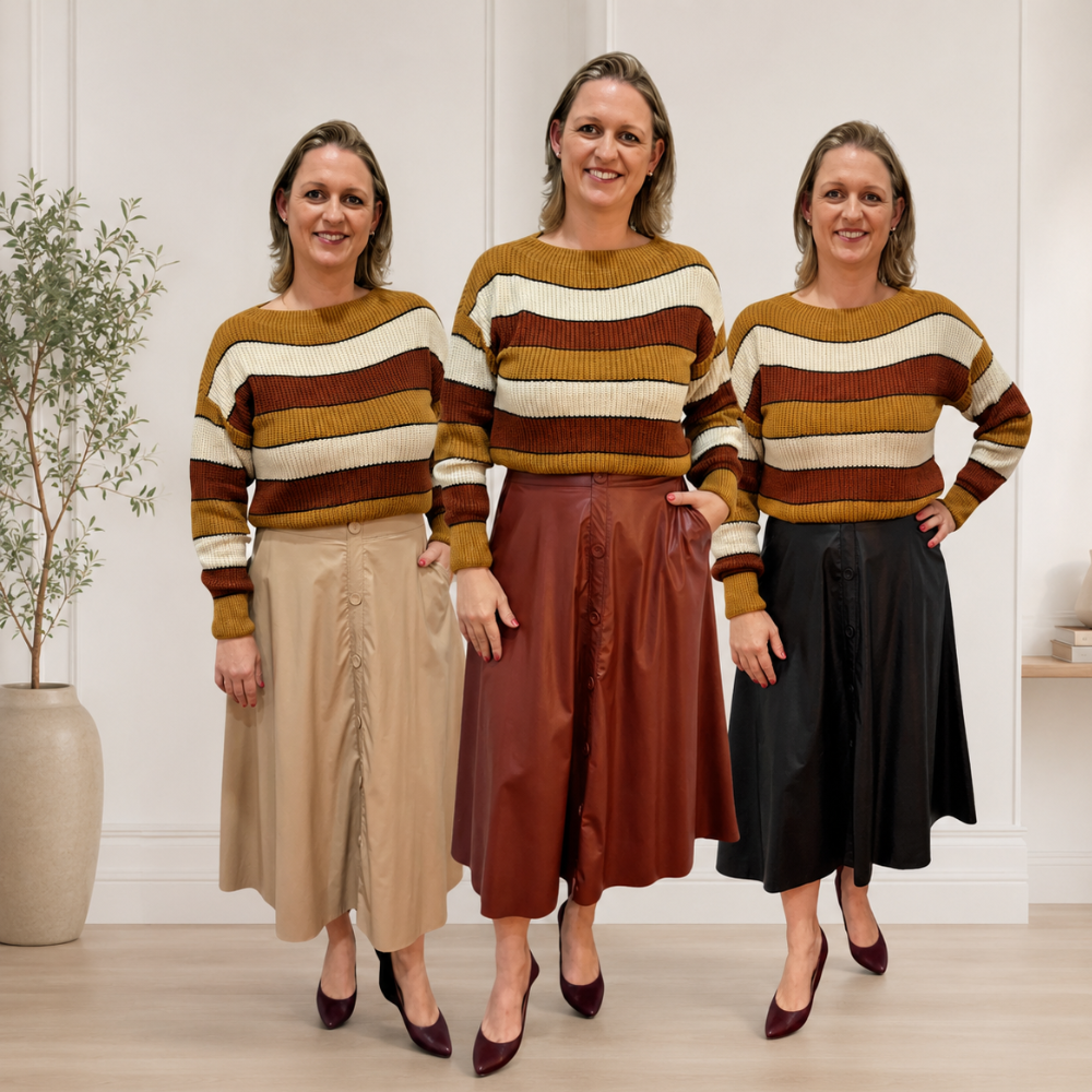Saia Midi  - Estilo e Liberdade em Cada Passo