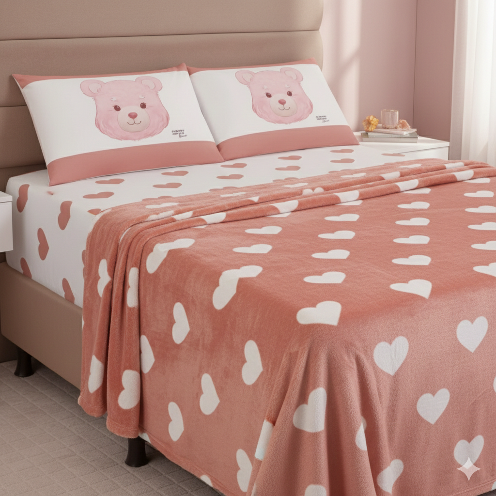 Manta Estampada Queen Size em Tecido Soft Lux – Aconchego, Elegância e Maciez Extra
