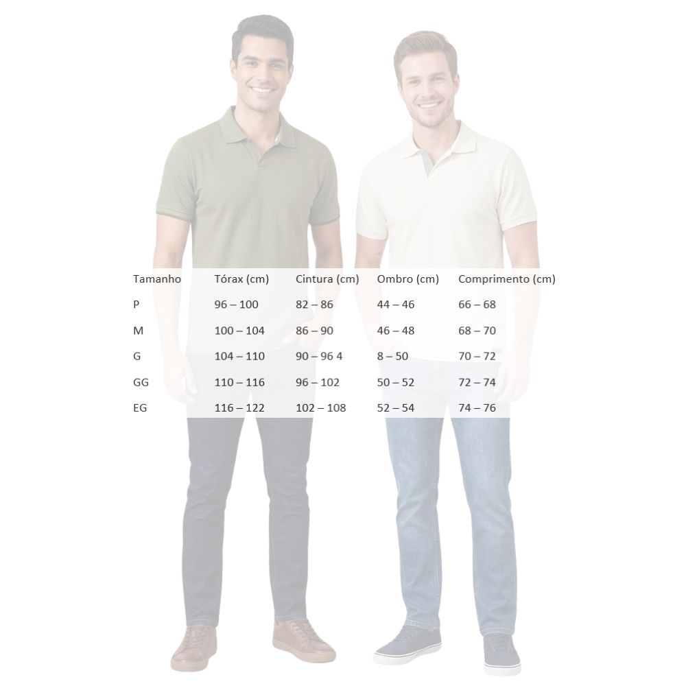 Camisa Masculina Gola Polo em Algodão
