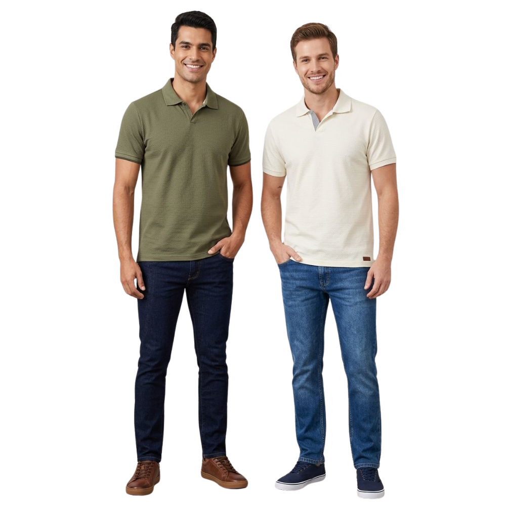Camisa Masculina Gola Polo em Algodão