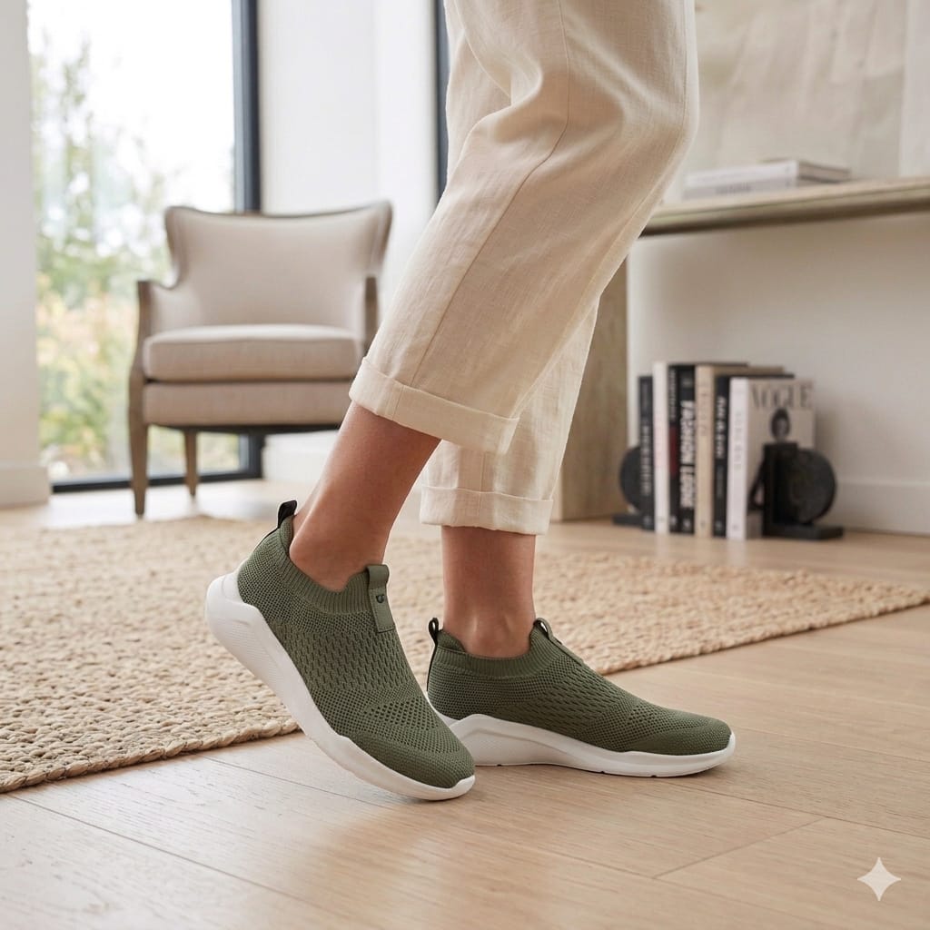 Tênis Meia Petite Jolie Olive Green Sola Branca