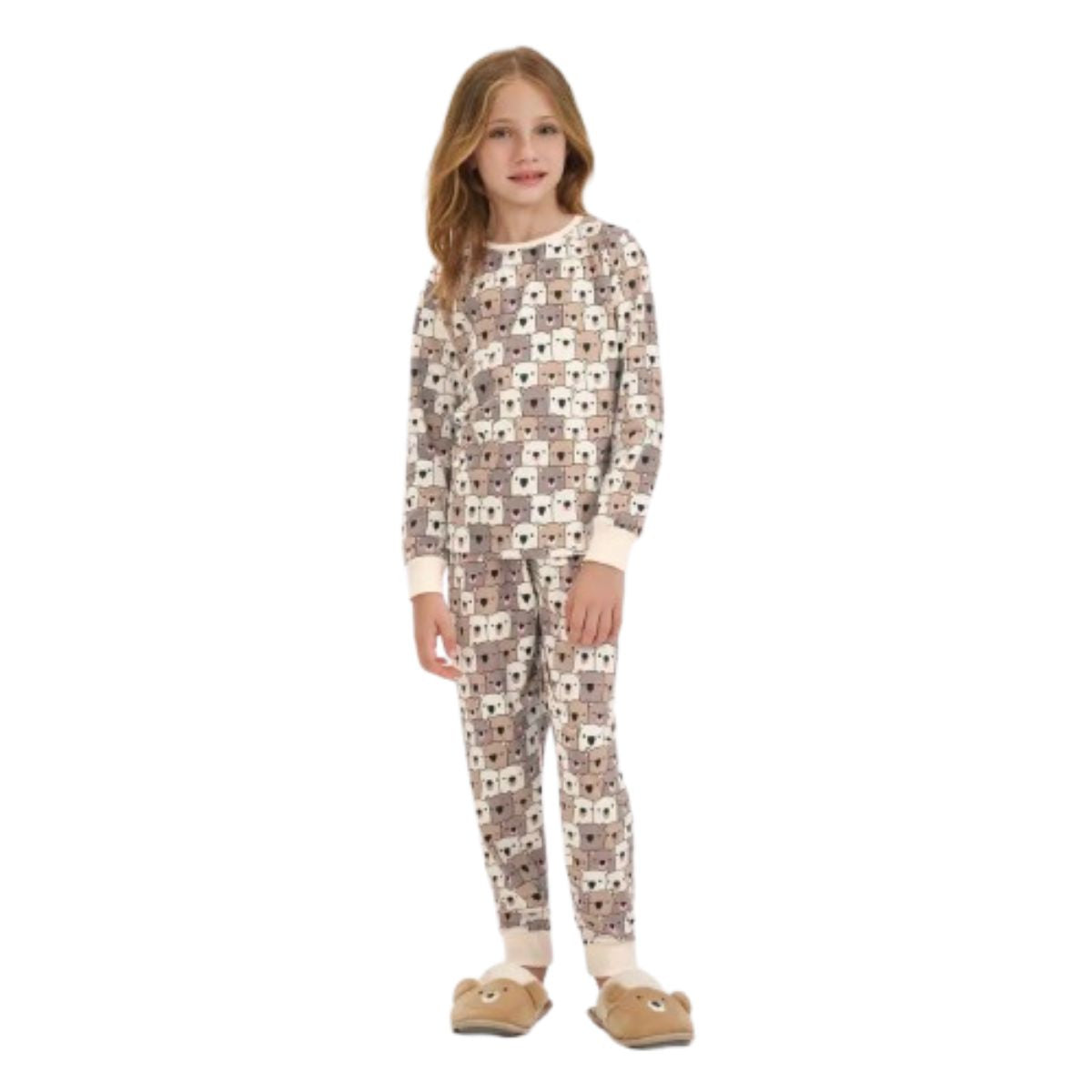 Pijama Manga Longa Infantil Feminino Cor com Amor