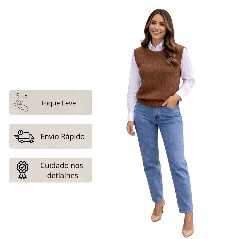 Colete Feminino em Tricot Cropped