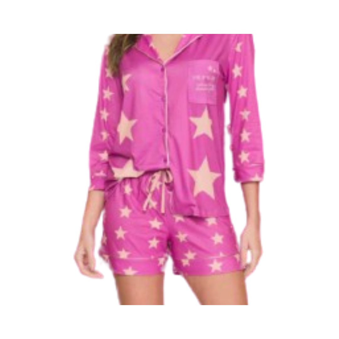 Pijama Aberto Short Pink Sky Lua Luá