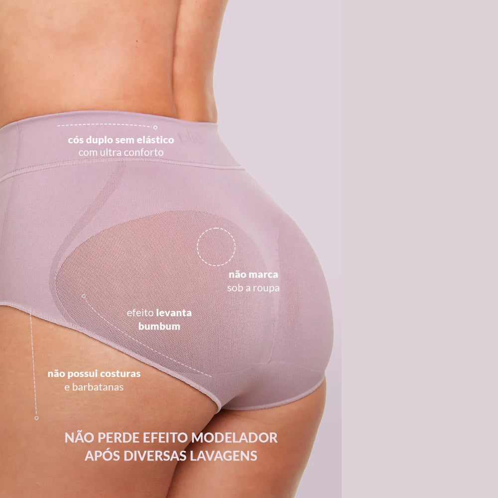 Calcinha Modeladora Cintura Alta Cavada Levanta Bumbum