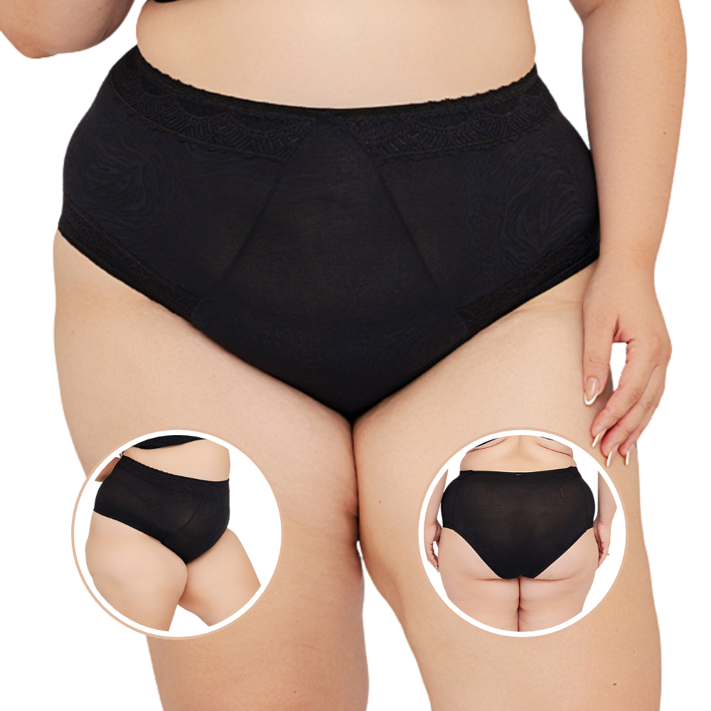 Calcinha Plus Size Cintura Alta Frente V Modeladora Confortável