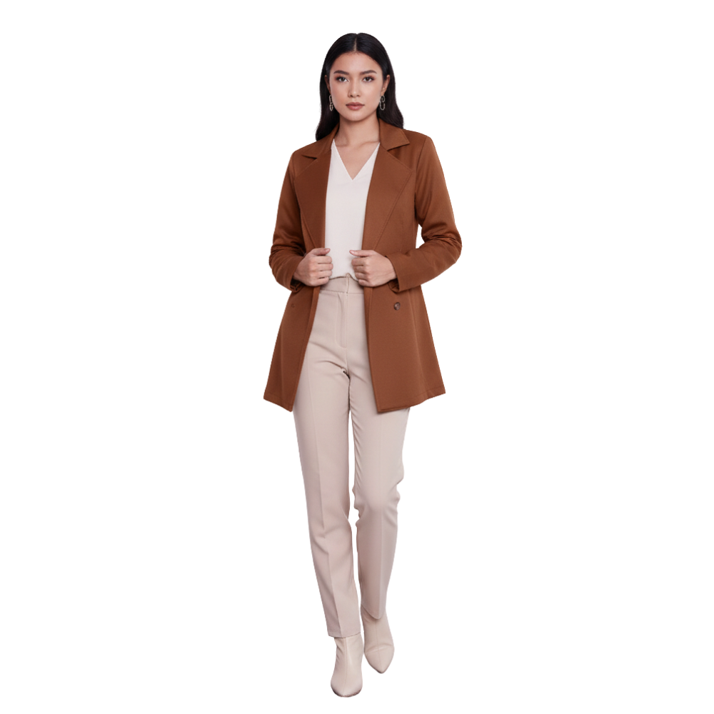 Blazer Coat Suede Feminino Alongado com Amarração Toque Aveludado -  Ilícito