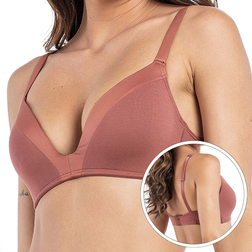 Sutiã com Bojo Camiseta Decote Valorizado em Detalhes de Cetim