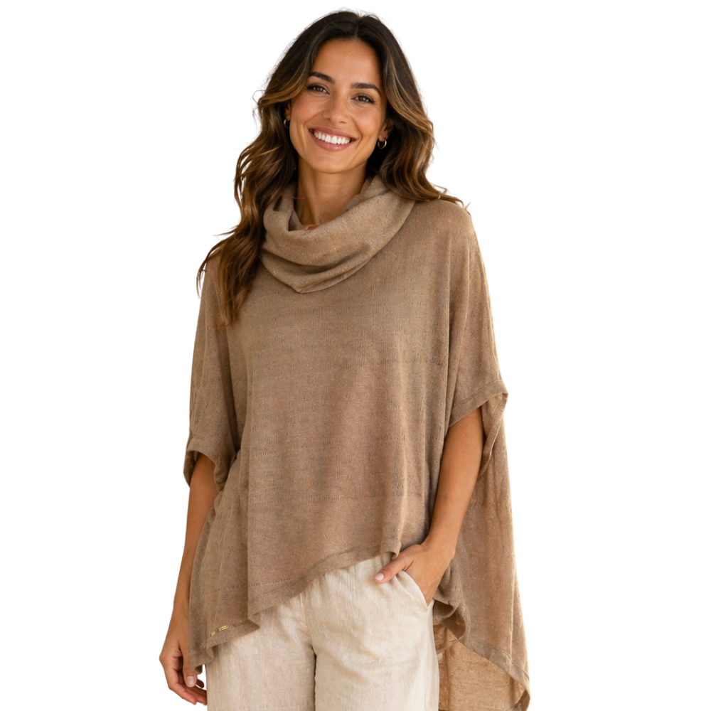 Blusa Feminina Estilo Poncho Leve e Elegante