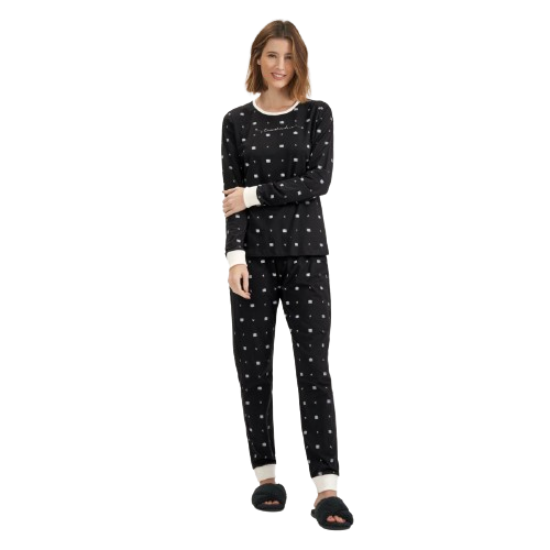 Pijama Manga Longa Feminino Cor com Amor