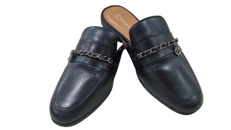 Mule Atanado Stone Preto Giulia Domna Ref 011.23/201