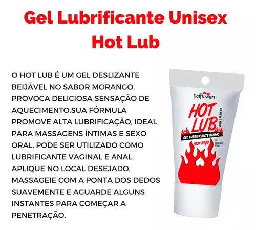 Gel Lubrificante Íntimo De Morango Hot Lub HotFlowers