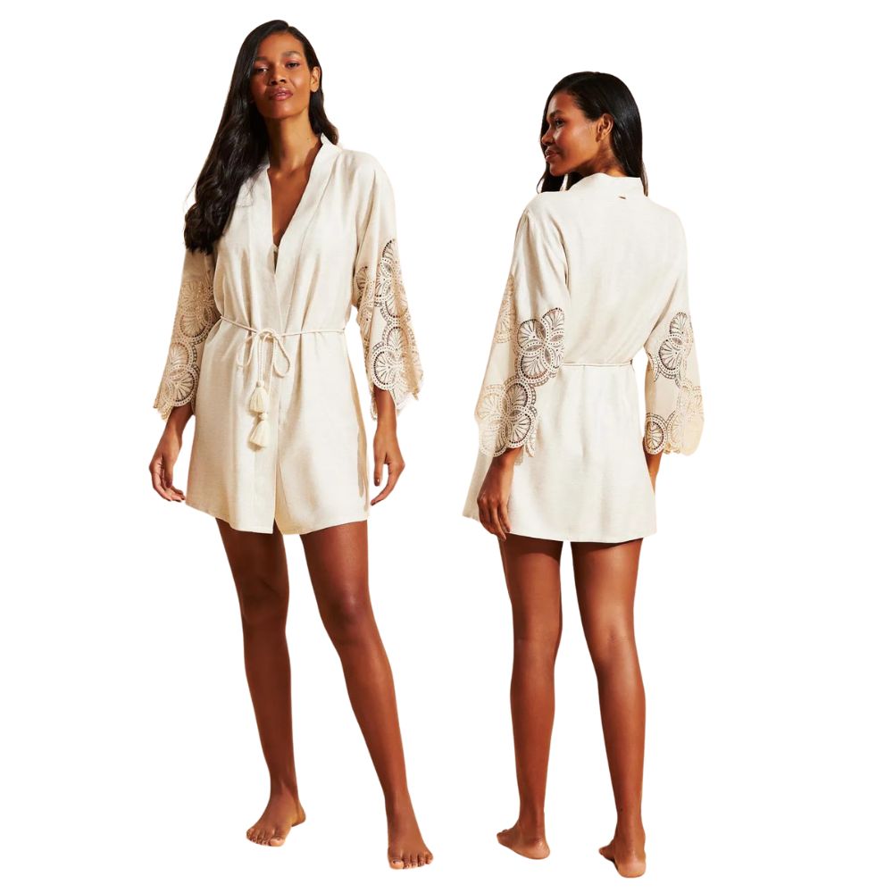 Robe de Viscolinen com Renda