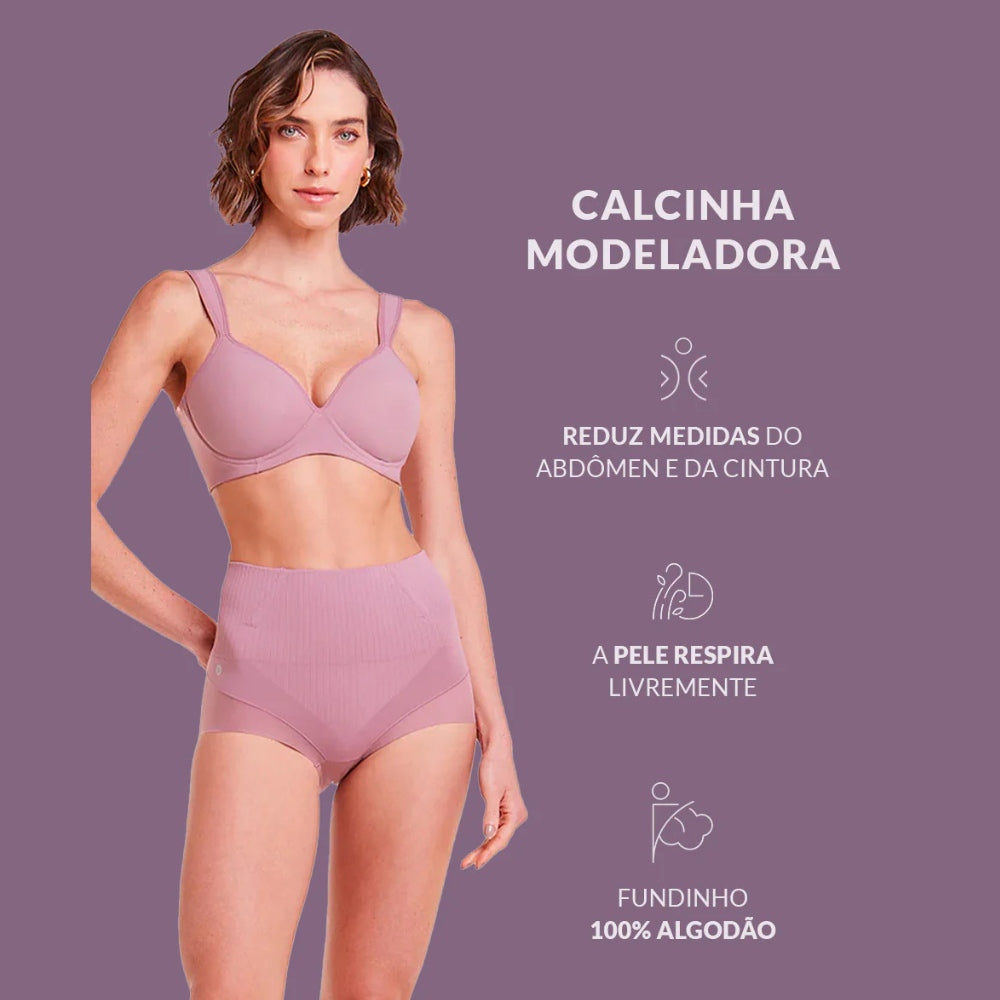 Calcinha Modeladora Reduz as Medidas da Barriguinha e Envolve todo o Quadril