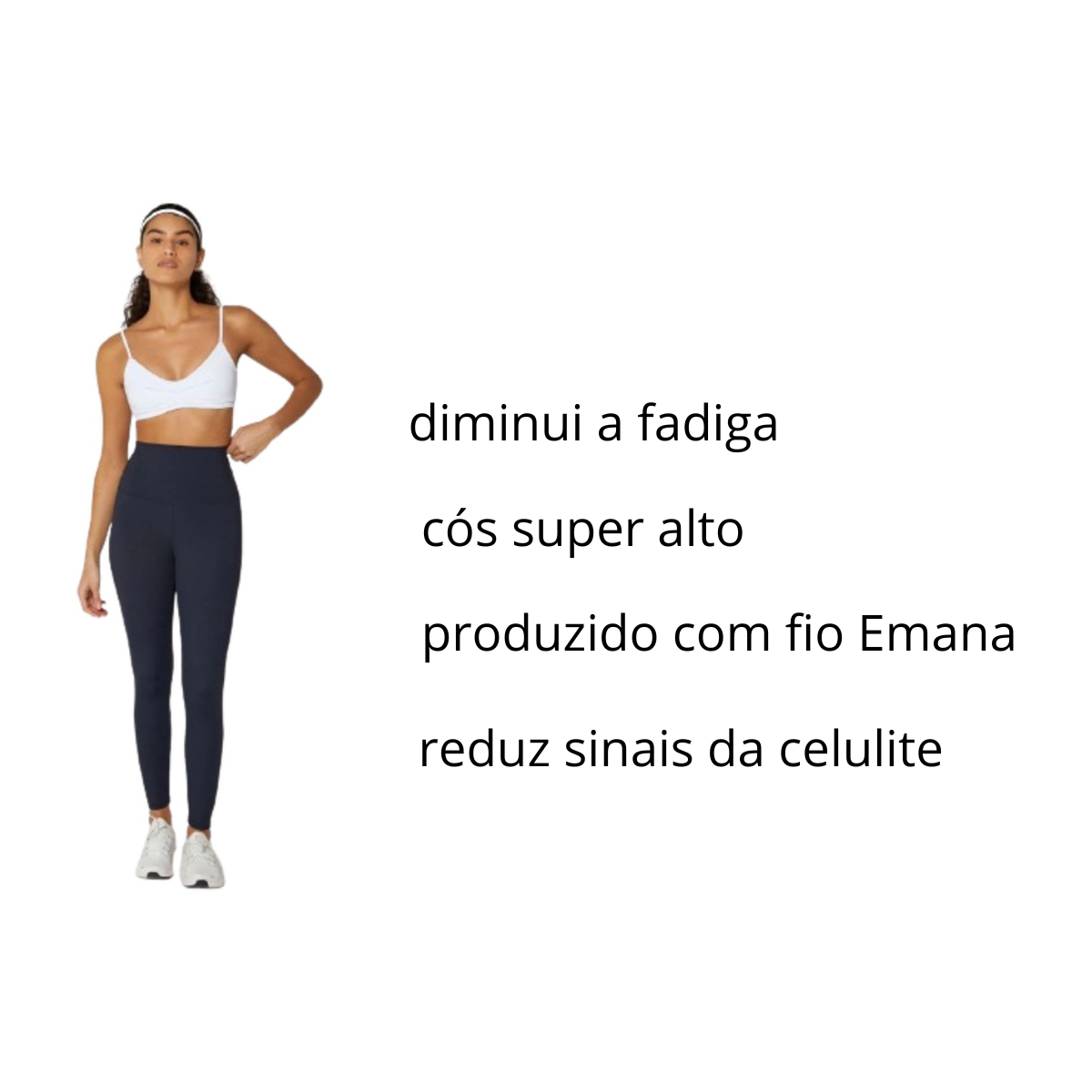 Legging Cós Alto Emana com Bioativos para Melhorar a Microcirculação