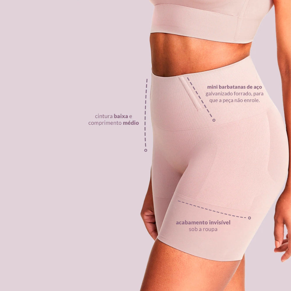 Shorts Skin Modelador Reduz Medidas do Abdômen e Culote